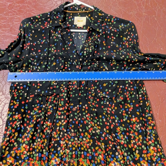 Maeve black and multi dot blouse - Picture 4 of 4